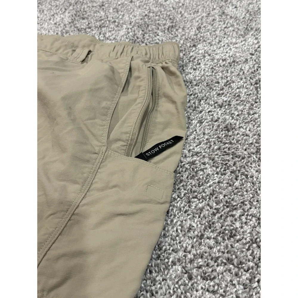 The North Face Mens Convertible Hiking Pants Khaki Tan Zip Off Ripstop Cargo